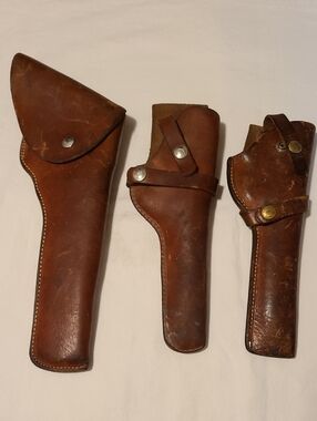 Vintage Leather Holsters, Lot of 3, Blackhawk Hunter Co. Brauer Bros, Right